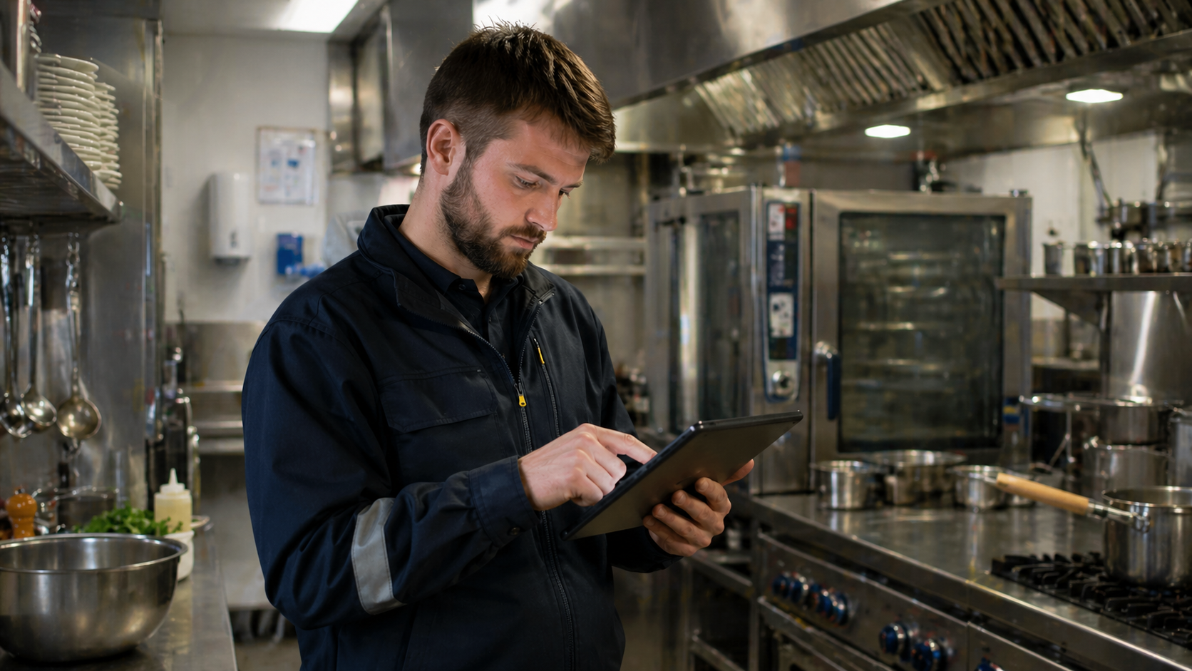 Catering equipment engineer on site
